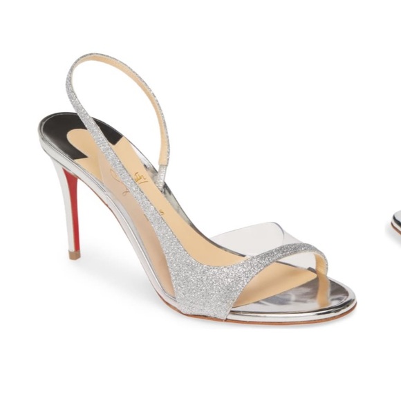 Nwot Christian Louboutin Clear Glitter 